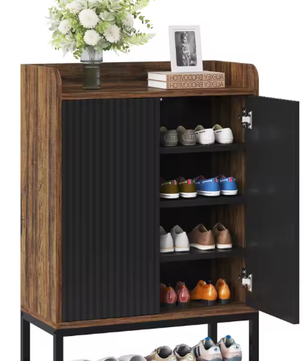 Schoenenkast met Deuren – 5-Laags Houten Schoenenopbergkast voor Hal