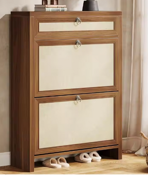 Schoenenkast met 2 Klapladen – Compact en amp; Ruimtebesparend Schoenenrek voor Entree