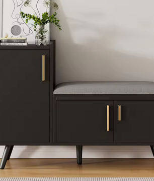 Schoenenkast met Zitbank – 3 Deuren en amp; Verstelbare Opbergruimte