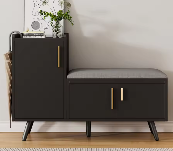 Schoenenkast met Zitbank – 3 Deuren en amp; Verstelbare Opbergruimte