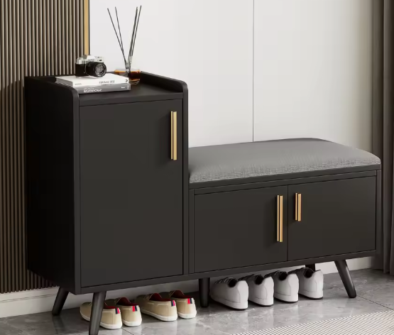 Schoenenkast met Zitbank – 3 Deuren en amp; Verstelbare Opbergruimte