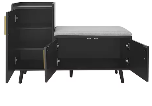 Schoenenkast met Zitbank – 3 Deuren en amp; Verstelbare Opbergruimte