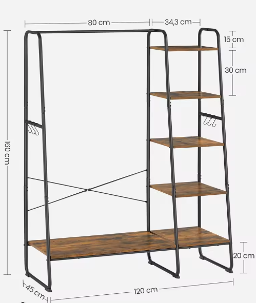 Garderoberek met Hangstang, Schoenenplanken en amp; Haken