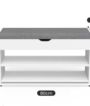 Schoenenbank met opklapzitting en 2 open planken