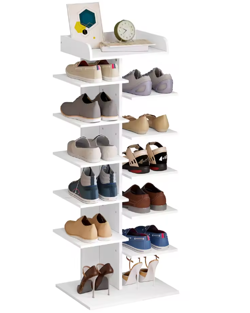 Witte Schoenenkast met 12 Vakken – Ruimtebesparend Rek