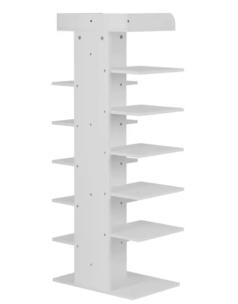 Witte Schoenenkast met 12 Vakken – Ruimtebesparend Rek