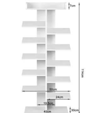 Witte Schoenenkast met 12 Vakken – Ruimtebesparend Rek
