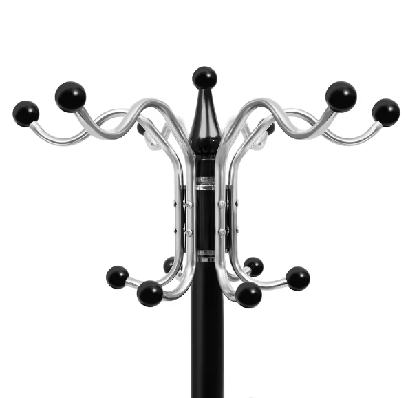 Robuust Hoeden- en Kledingrek met RVS Frame en Marmeren Basis