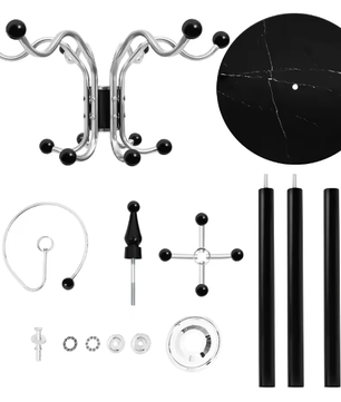 Robuust Hoeden- en Kledingrek met RVS Frame en Marmeren Basis