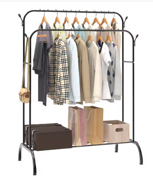 Dubbelpolig Kledingrek met Haken – Vrijstaand en nbsp; Hoge Capaciteit