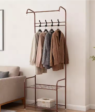 Metalen kapstok met plank en 4 haken – Vrijstaand en stevig
