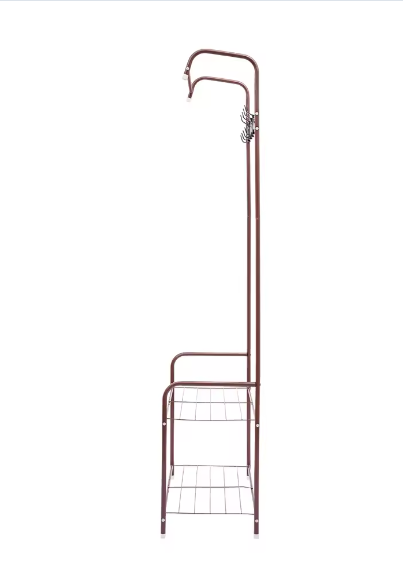 Metalen kapstok met plank en 4 haken – Vrijstaand en stevig