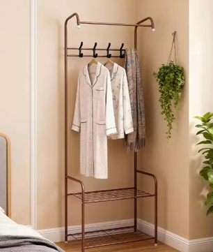 Metalen kapstok met plank en 4 haken – Vrijstaand en stevig