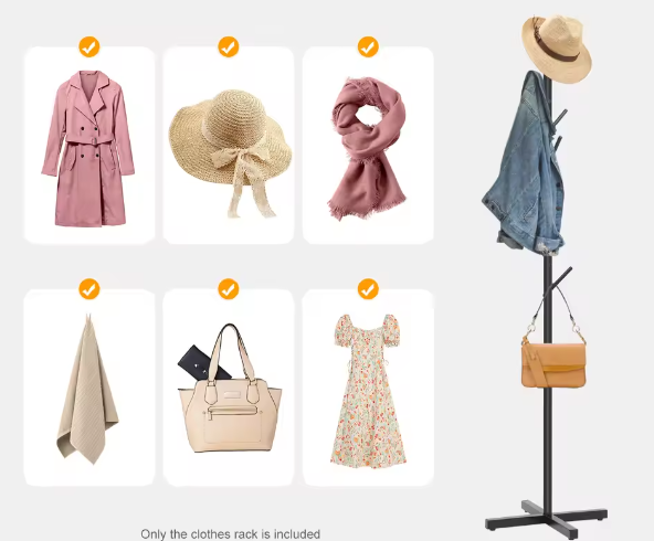 Moderne Vrijstaande Kapstok met 7 Haken – Stevig en nbsp; Ruimtebesparend