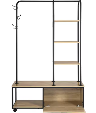 Vrijstaand Kledingrek met Schoenenrek en nbsp; Kast – Met Wielen en Haken