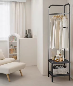 Metalen Hoekkapstok met Dubbele Plank – Vrijstaand, Ruimtebesparend en Stijlvol