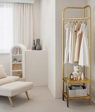 Metalen Hoekkapstok met Dubbele Plank – Vrijstaand, Ruimtebesparend en Stijlvol