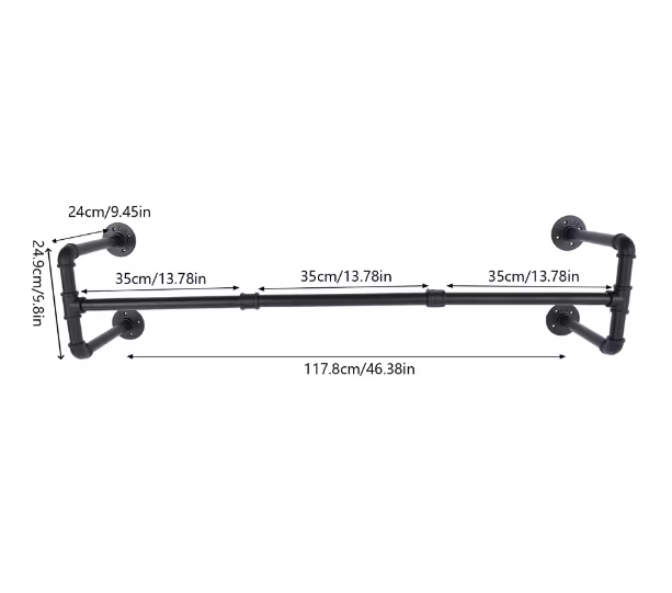 Industriële Wandkledingrail van Metaal – Stevig, Ruimtebesparend en Stijlvol