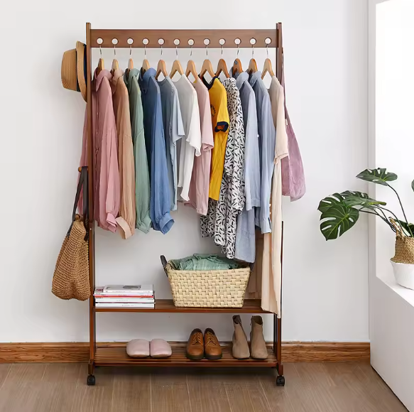 Wandkapstok met Plank, Ophangstang en 10 Haken – Ruimtebesparende Wandgarderobe voor Hal en Woonkamer