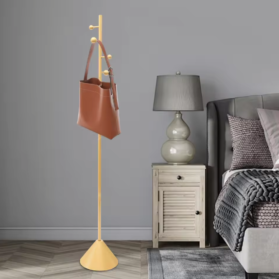 Vrijstaande Metalen Kapstok met 8 Haken – Slank en Modern Ontwerp (28×170 cm)