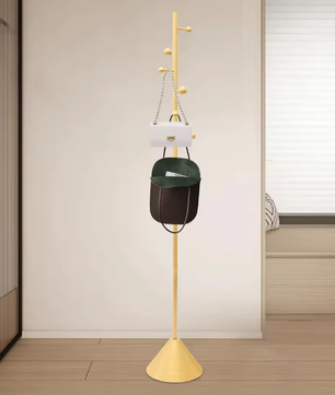 Vrijstaande Metalen Kapstok met 8 Haken – Slank en Modern Ontwerp (28×170 cm)