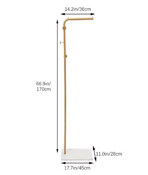 Moderne Vrijstaande Kapstok met Leistenen Basis – 3 Haken, Stabiel, Ruimtebesparend en Ideaal voor Kleine Ruimtes