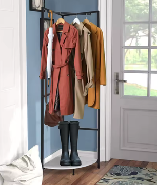 Hoek Kapstok met Plank en Schoenenrek – Vrijstaand en Ruimtebesparend