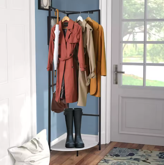 Hoek Kapstok met Plank en Schoenenrek – Vrijstaand en Ruimtebesparend