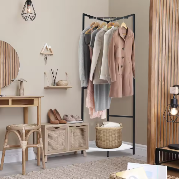 Hoek Kapstok met Plank en Schoenenrek – Vrijstaand en Ruimtebesparend