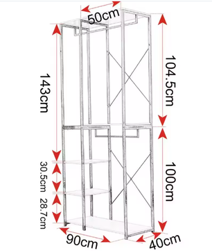 Vrijstaande Houten Kapstok met Stalen Frame en Schoenenrek