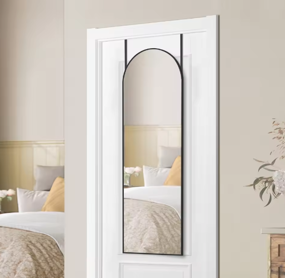 Volledige Wand- of Deurspiegel met Gebogen Aluminium Frame