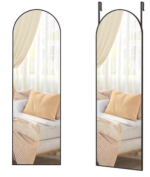 Volledige Wand- of Deurspiegel met Gebogen Aluminium Frame