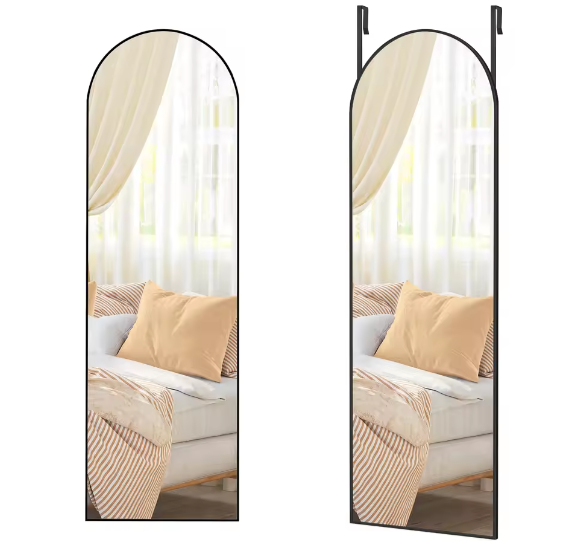 Volledige Wand- of Deurspiegel met Gebogen Aluminium Frame