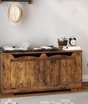 Opbergkist en Opklapbare Opbergbank – Houten Opbergorganisator voor Hal