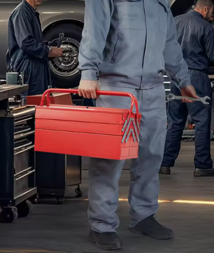 Draagbare Metalen Gereedschapskist – 3- en 5-laags Organizer met Handvat