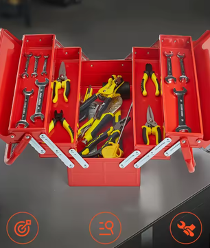 Draagbare Metalen Gereedschapskist – 3- en 5-laags Organizer met Handvat