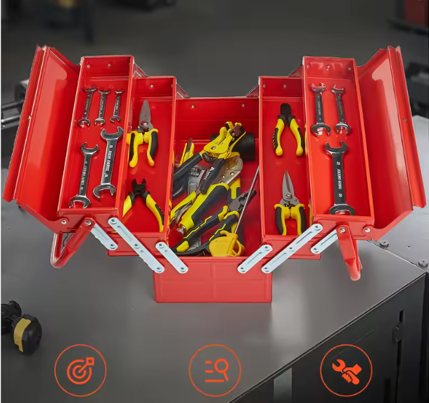 Draagbare Metalen Gereedschapskist – 3- en 5-laags Organizer met Handvat