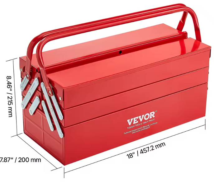 Draagbare Metalen Gereedschapskist – 3- en 5-laags Organizer met Handvat