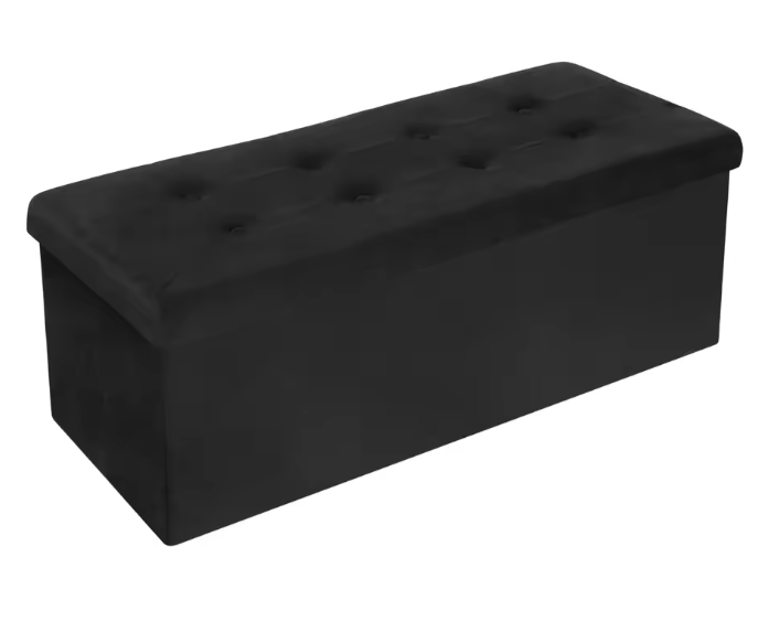 Opvouwbare Kruk met Opbergruimte – Linnen en MDF, 118L Opslagcapaciteit, Max. 300KG