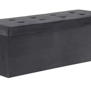 Opvouwbare Kruk met Opbergruimte – Linnen en MDF, 118L Opslagcapaciteit, Max. 300KG