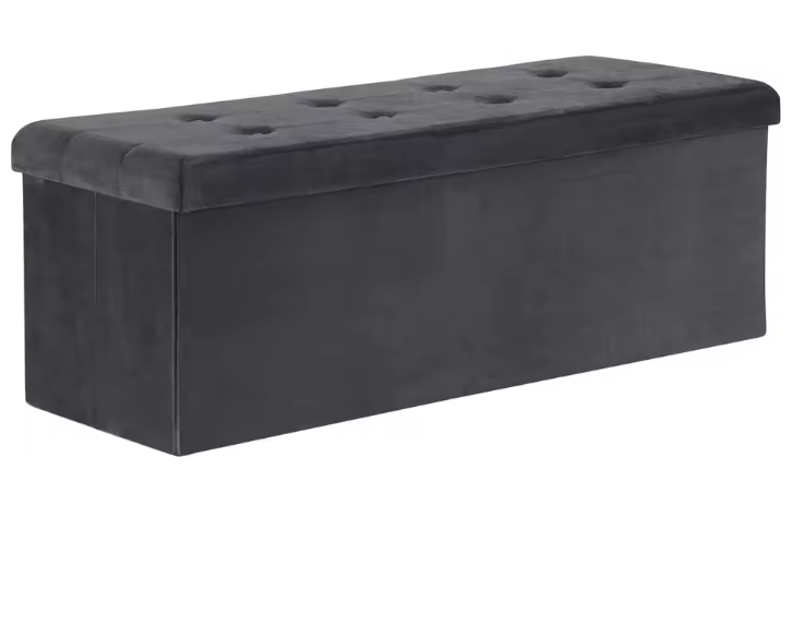 Opvouwbare Kruk met Opbergruimte – Linnen en MDF, 118L Opslagcapaciteit, Max. 300KG