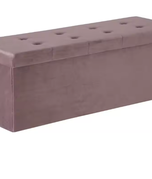 Opvouwbare Kruk met Opbergruimte – Linnen en MDF, 118L Opslagcapaciteit, Max. 300KG