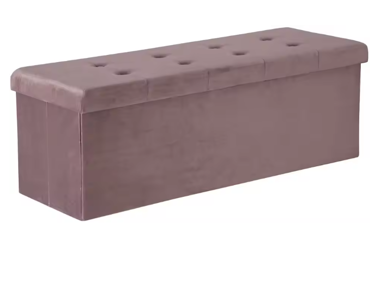 Opvouwbare Kruk met Opbergruimte – Linnen en MDF, 118L Opslagcapaciteit, Max. 300KG