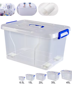 Stapelbare Opbergdoos met Deksel – Organizer Box met Wielen voor Kast en Thuis