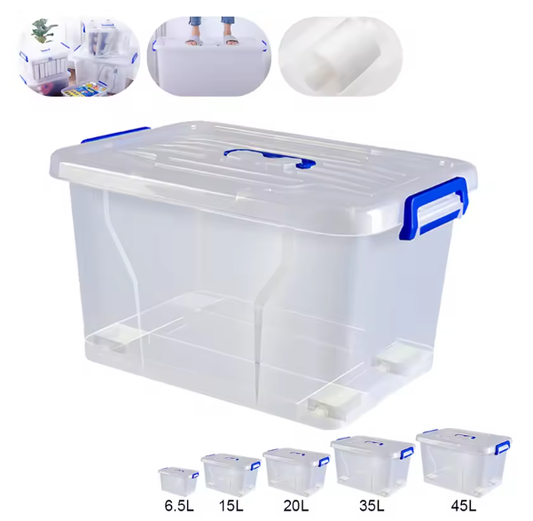 Stapelbare Opbergdoos met Deksel – Organizer Box met Wielen voor Kast en Thuis