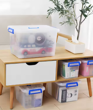 Stapelbare Opbergdoos met Deksel – Organizer Box met Wielen voor Kast en Thuis