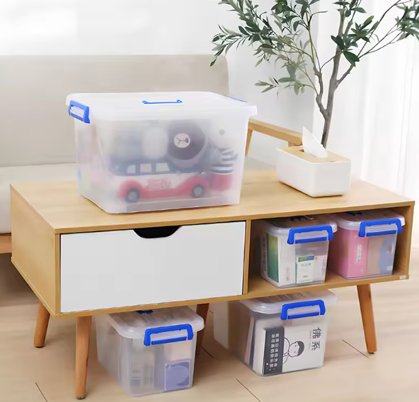 Stapelbare Opbergdoos met Deksel – Organizer Box met Wielen voor Kast en Thuis