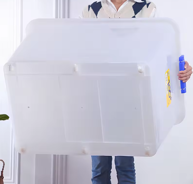 Stapelbare Opbergdoos met Deksel – Organizer Box met Wielen voor Kast en Thuis