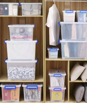 Stapelbare Opbergdoos met Deksel – Organizer Box met Wielen voor Kast en Thuis