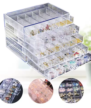 Grote Nail Art Opbergdoos – 120 Vakken en 5 Lades Organizer